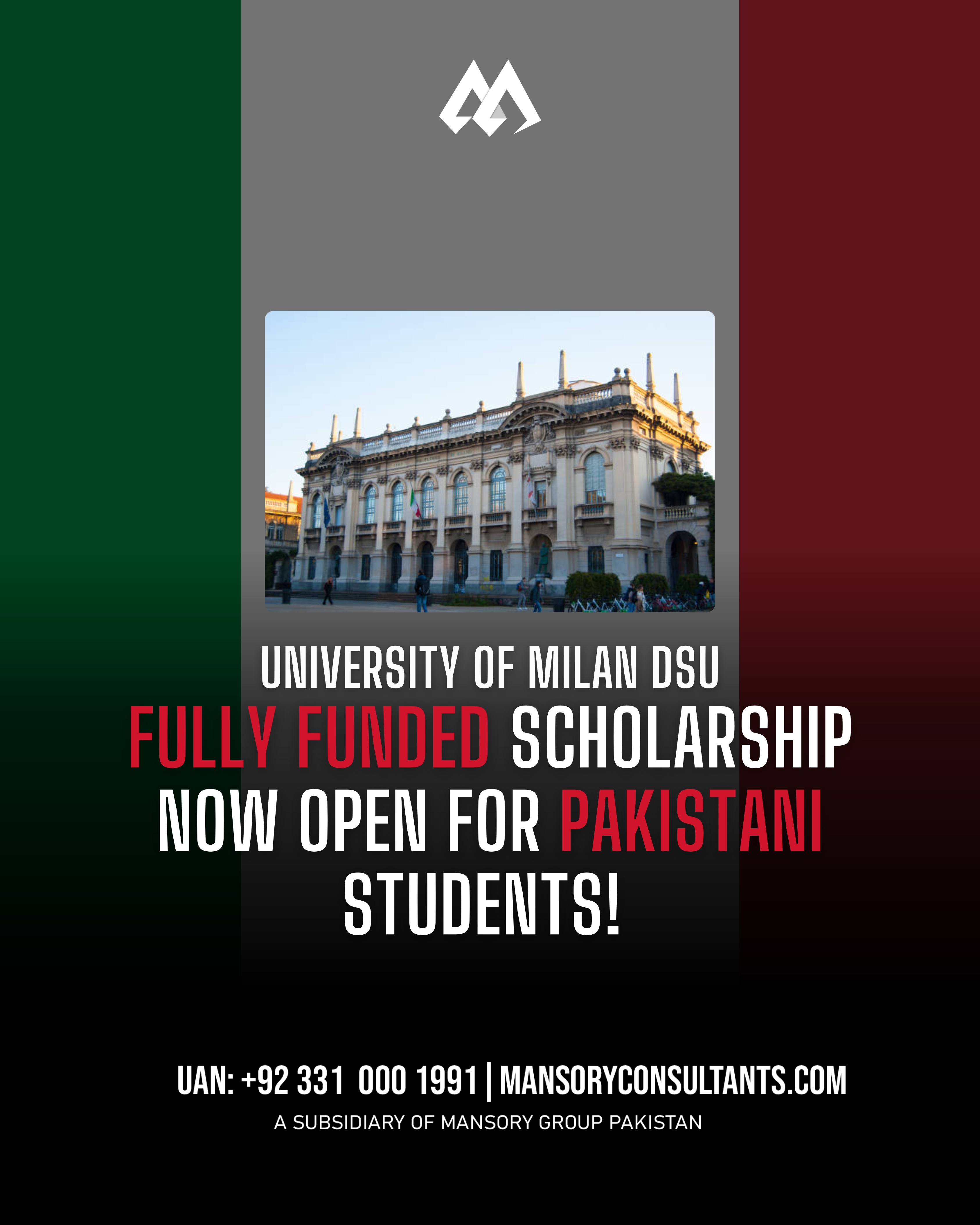 Study in Italy: University of Milan DSU Fully Funded Scholarship Open for Pakistani Students! 🎓
