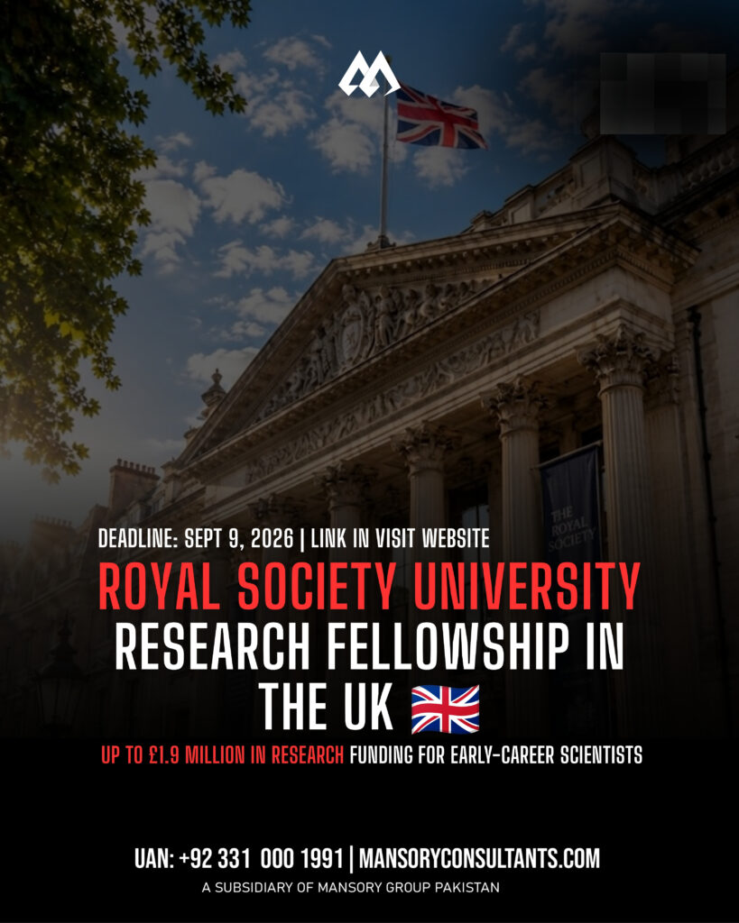 ROYAL SOCIETY UNIVERSITY RESEARCH FELLOWSHIP IN THE UK 🇬🇧