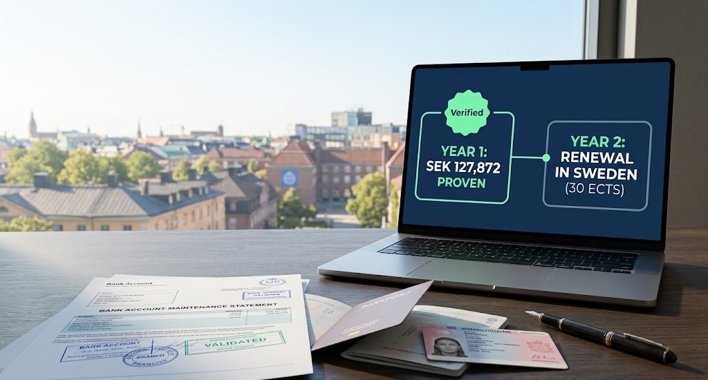 2-Year Master's Degree Sweden Total Living Cost Funds Proof