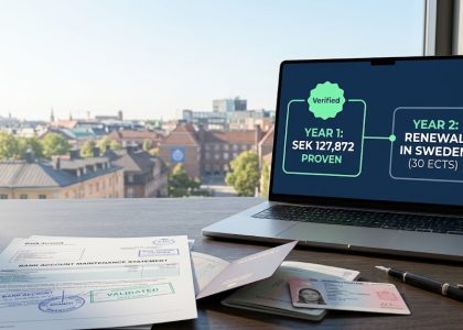 2-Year Master's Degree Sweden Total Living Cost Funds Proof