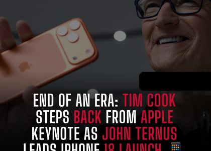 END OF AN ERA TIM COOK STEPS BACK FROM APPLE KEYNOTE AS JOHN TERNUS LEADS IPHONE 18 LAUNCH 📱🍏⚡