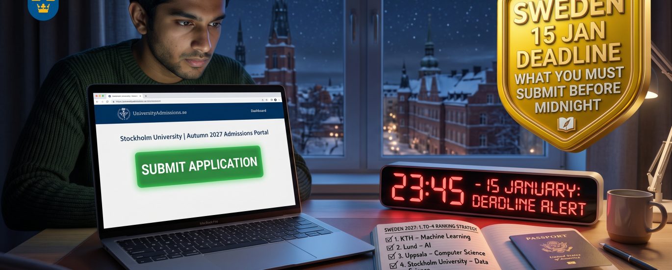 Sweden University Admissions 15 January Deadline