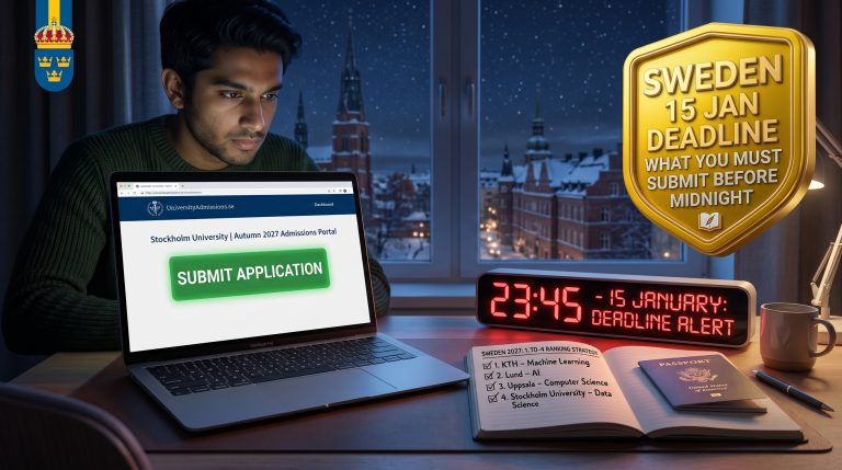Sweden University Admissions 15 January Deadline