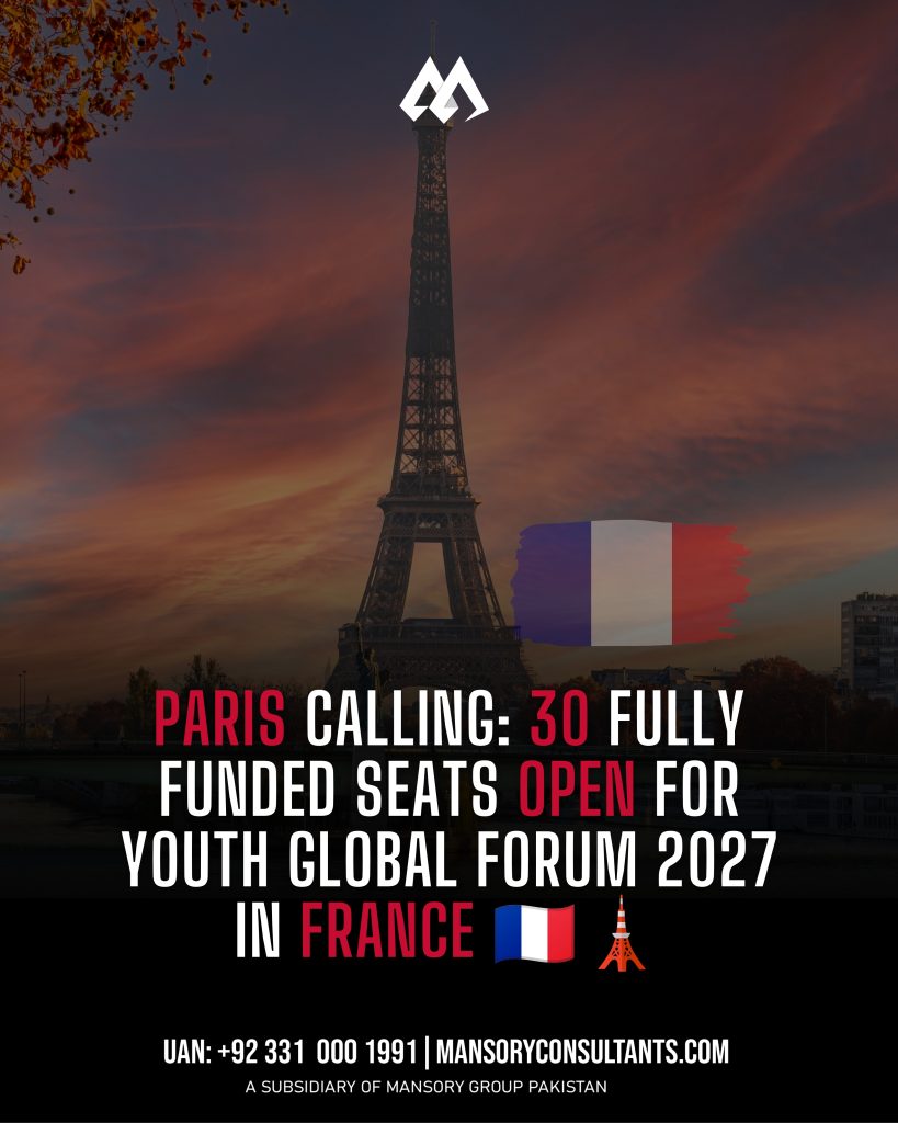 PARIS CALLING 30 FULLY FUNDED SEATS OPEN FOR YOUTH GLOBAL FORUM 2027 IN FRANCE 🇫🇷🗼