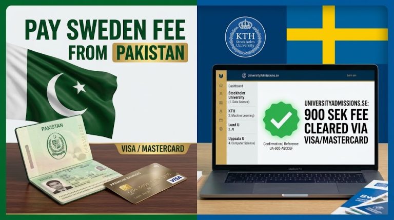 Pay Sweden Application Fee Pakistan Credit Debit Card