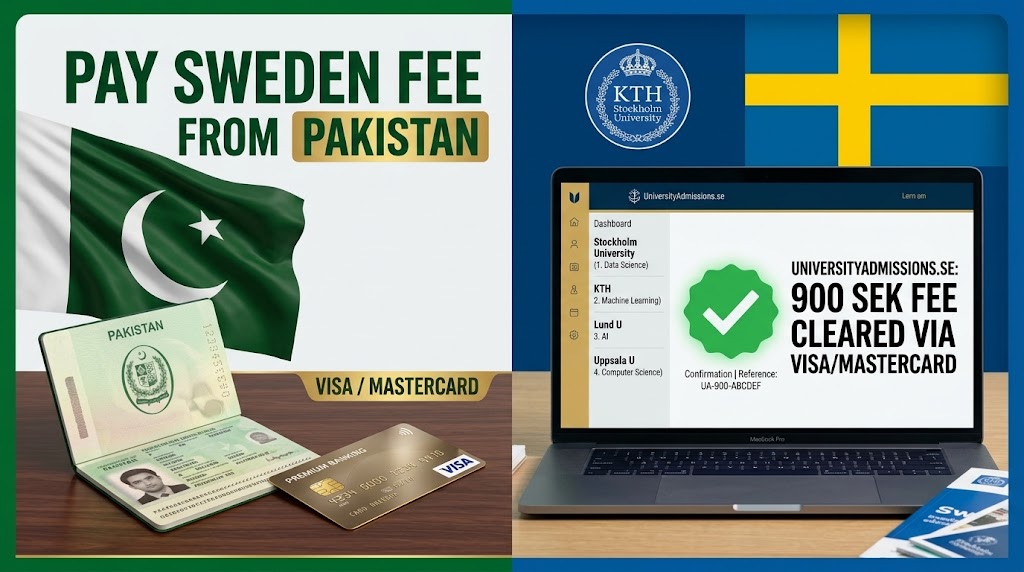 Pay Sweden Application Fee Pakistan Credit Debit Card