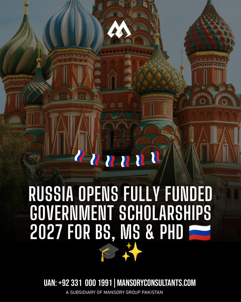 RUSSIA OPENS FULLY FUNDED GOVERNMENT SCHOLARSHIPS 2027 FOR BS, MS & PHD 🇷🇺🎓✨