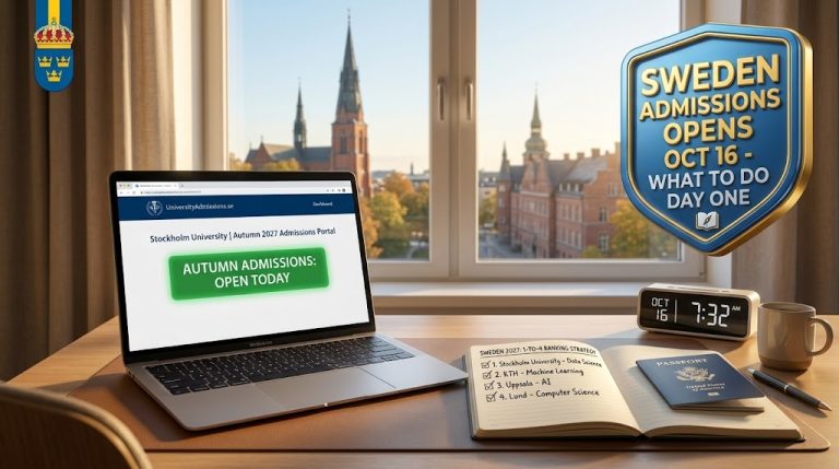Sweden University Admissions Opening Date 16 October