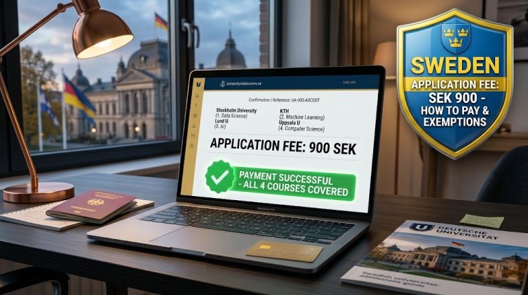 Sweden University Application Fee SEK 900
