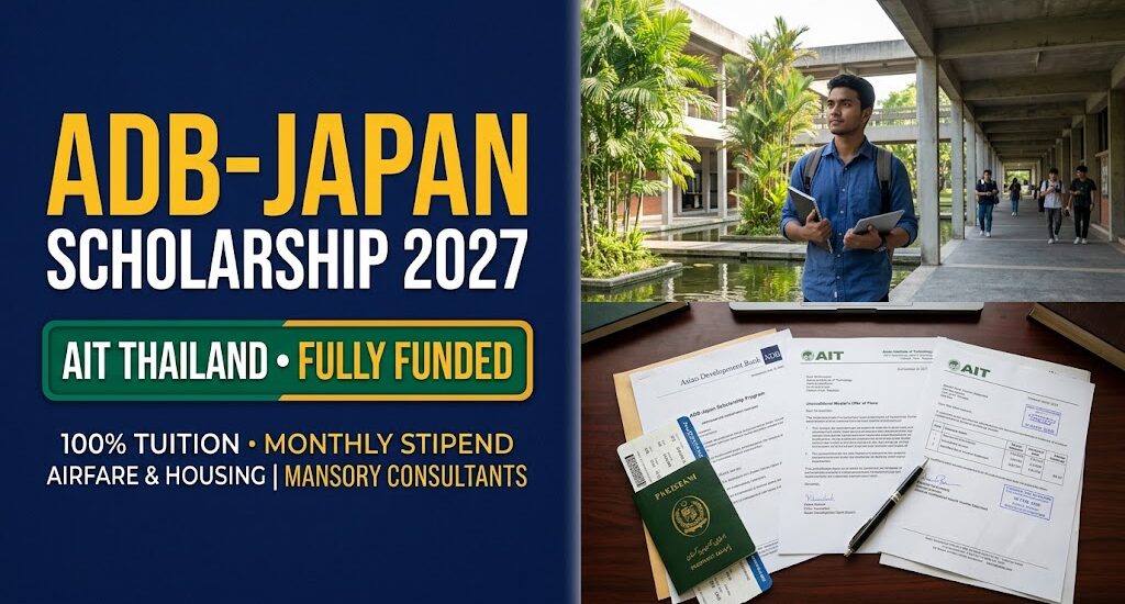 ADB-Japan Fully Funded Scholarship 2027 at AIT Thailand: Master’s Degree with Tuition, Living Allowance & Airfare