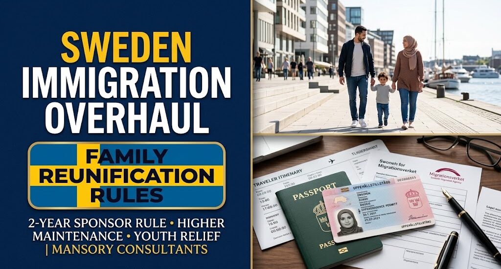 Sweden Overhauls Family Immigration: 2-Year Sponsor Rule, Higher Maintenance & In-Country Relief for Young Adults