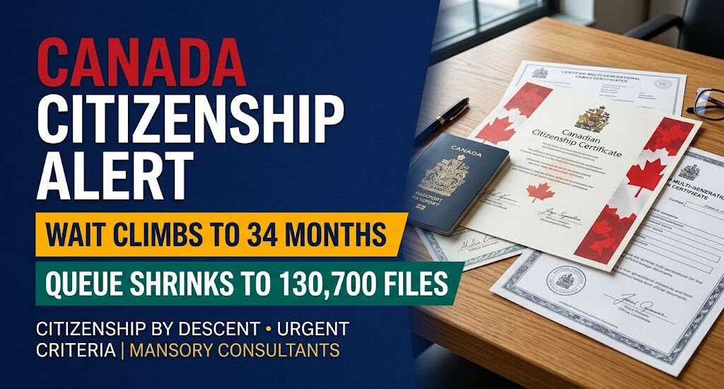 Canadian Citizenship Certificate Wait Climbs to 34 Months as Queue Shrinks for First Time