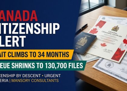 Canadian Citizenship Certificate Wait Climbs to 34 Months as Queue Shrinks for First Time