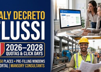 Italy Decreto Flussi 2026–2028: Quota Allocations, Pre-Filling Windows & Click Days