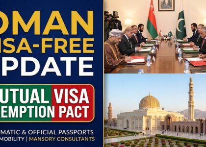 Oman Approves Visa-Free Entry for Select Pakistani Passport Holders: Diplomatic & Official Travel Easing