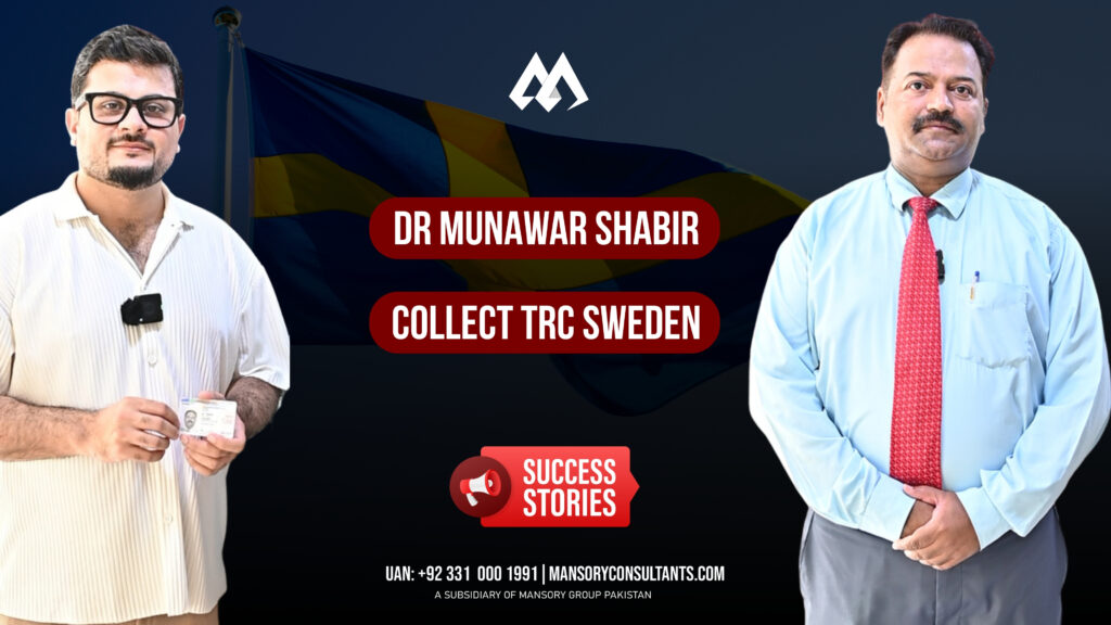 Success Story: Dr. Munawar Shabbir Secures Swedish Residence Permit Card via Mansory Consultants